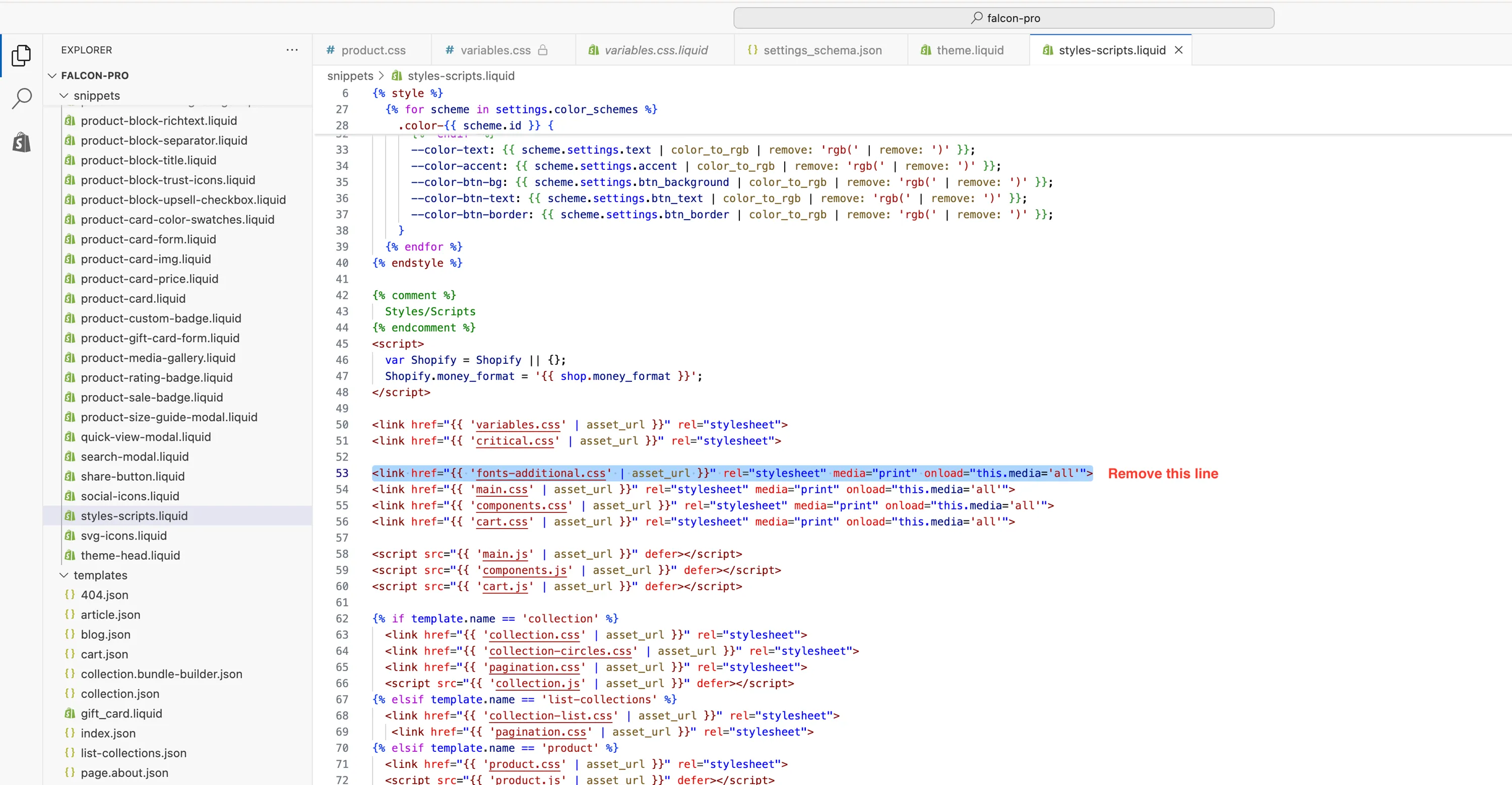 Remove stylesheet link