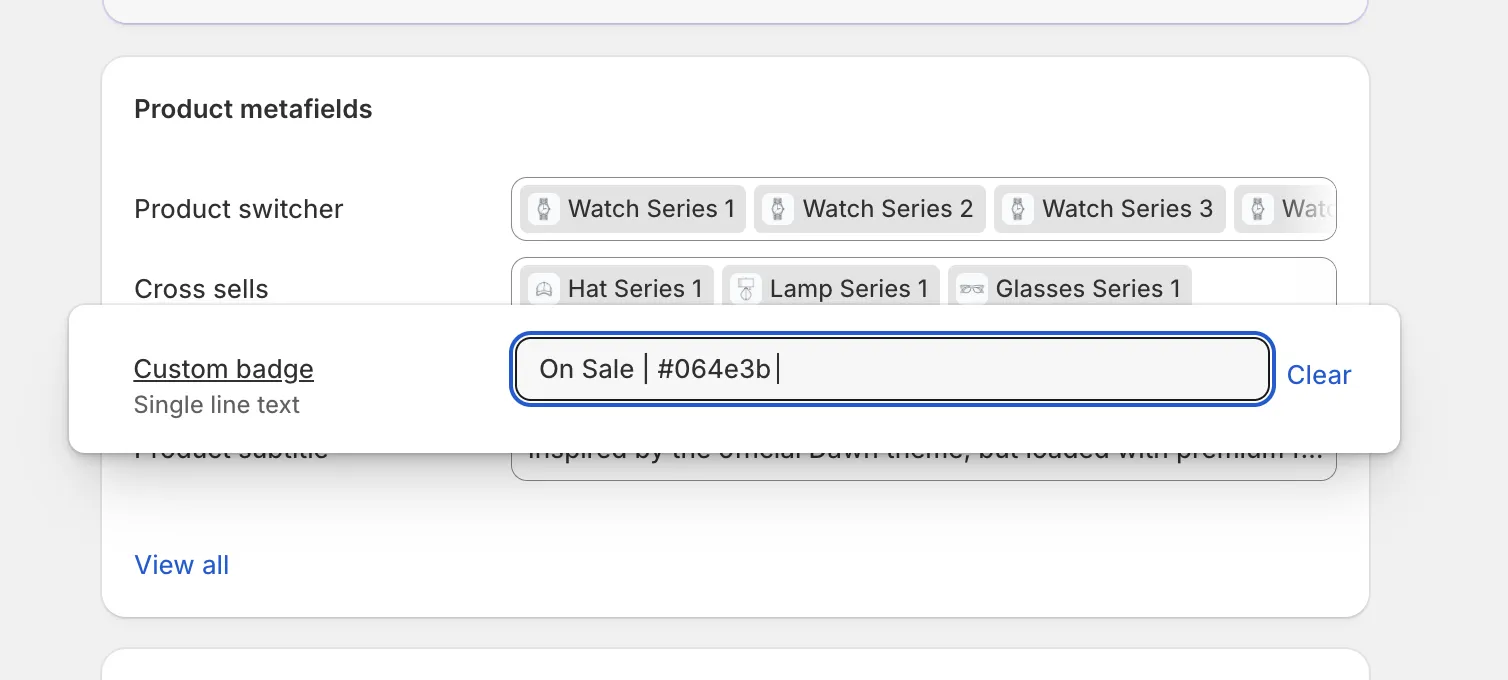 Add badge to product